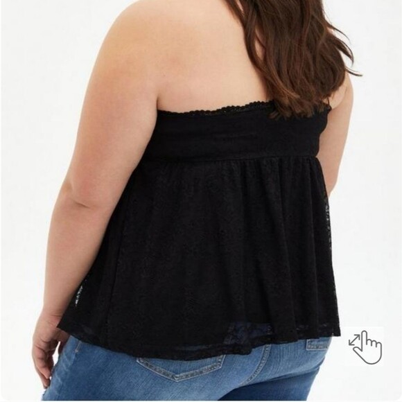 Torrid Black Lace Babydoll Tube Top size 0/0x - Picture 2 of 7
